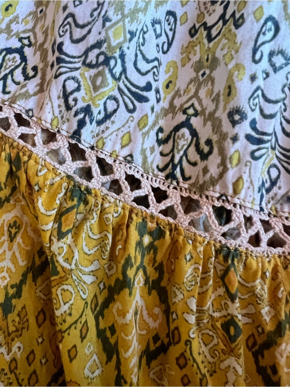 miami Yellow Tiered Patterned Spaghetti-Strap Sundress - Picture 6 of 16